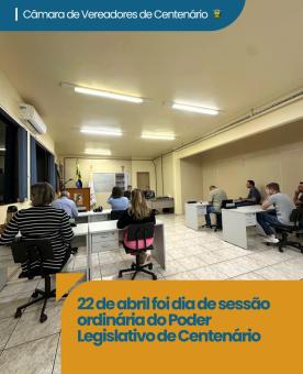 Sessão Ordinária do dia 22 de abril de 2025!!