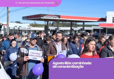Câmara de Vereadores apoia a campanha Agosto Lilás